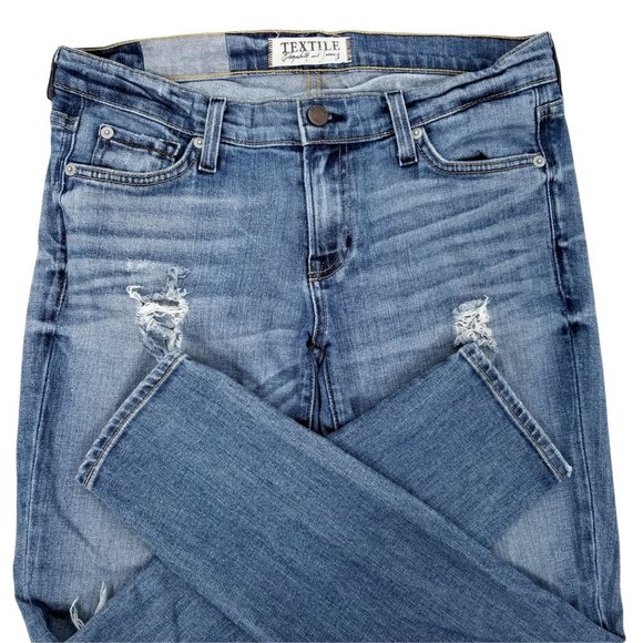 Textile Elizabeth and James Ankle Jeans Ozzy Destroyed Distressed Sz 29 Med Wash - Picture 3 of 11